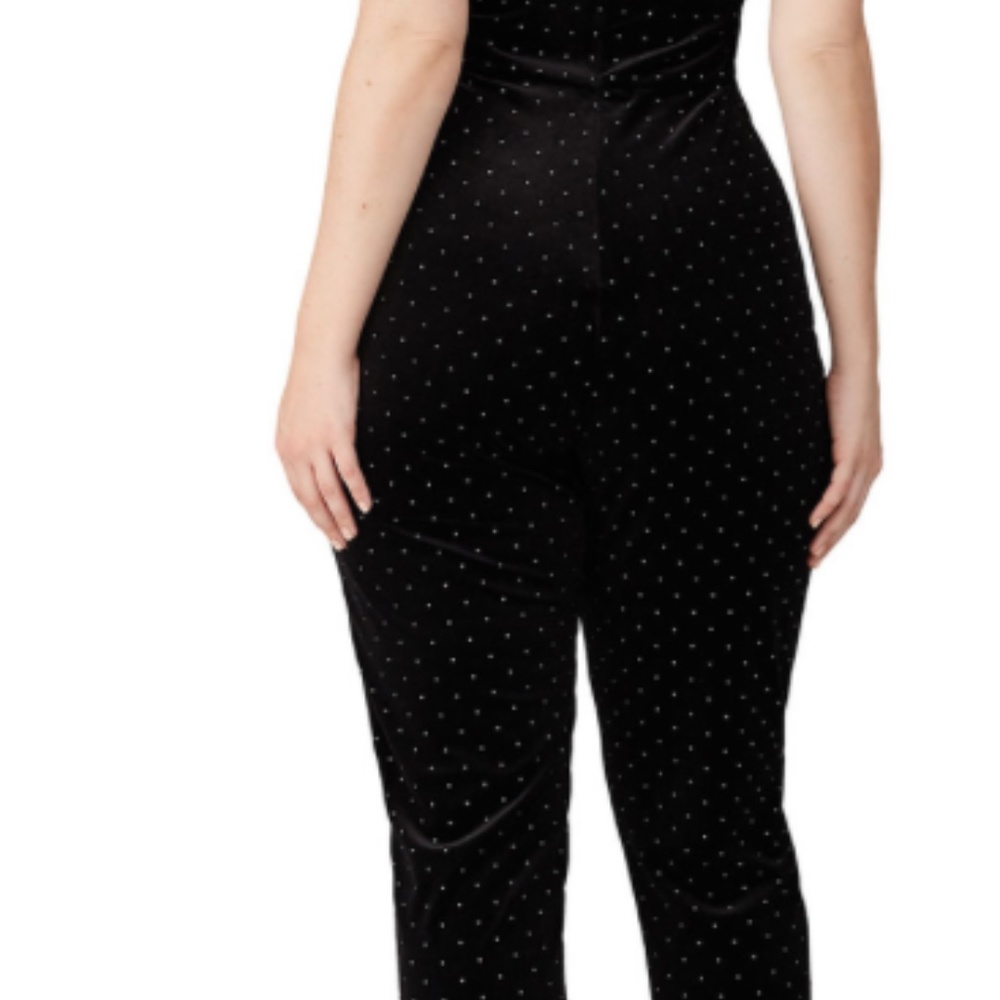 Anthropologie Black and Silver Strapless Jumpsuit - Picture 4 of 10